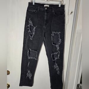 Vibrant MIU Jeans Junior Size 15 Or 31 Washed Black Look